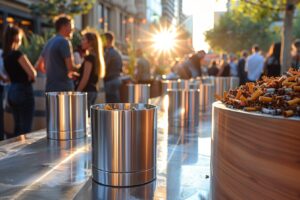 Cendriers sur pied : un choix pratique pour les événements en plein air