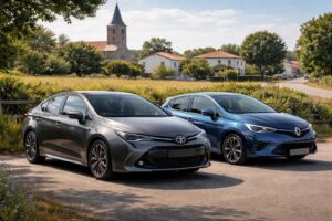 Mobilité notariale en Vendée avec véhicule de fonction hybride Toyota Corolla et Renault Clio