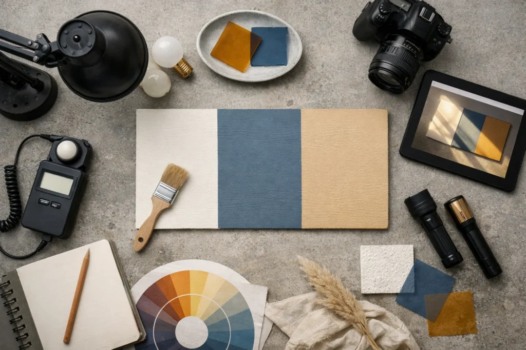 La lumière décide de la couleur d’un mur